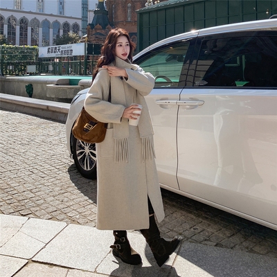 新品现货可脱卸帽子双面羊绒外套浙宝B121货号2586p305K458