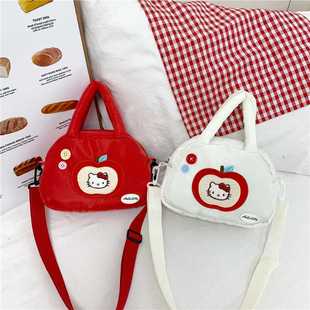 卡伊可爱苹果收纳包大容量学生文具笔袋斜挎化妆包便携手机零钱包