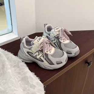 YG儿童字母运动鞋网面透气男女童慢跑鞋2026春夏新款中大童机能鞋