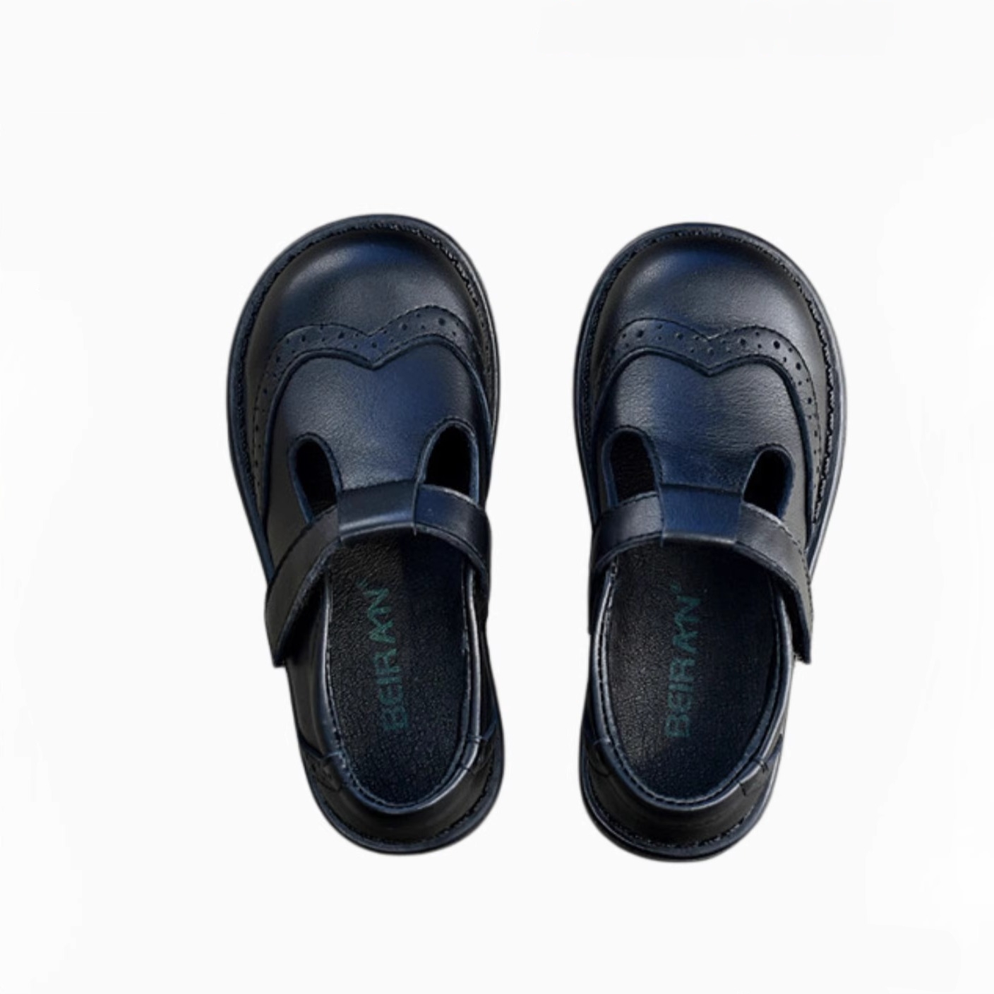 【贝然正品】真皮学院儿童小皮鞋