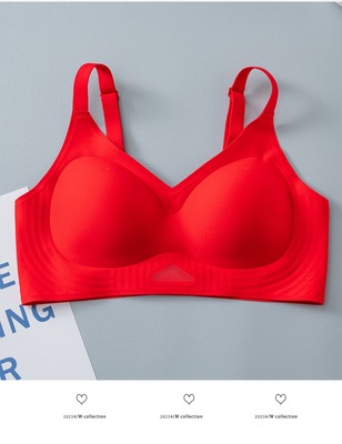 固定杯无钢圈内衣女无痕文胸聚拢小胸显大收副乳果冻条软支撑胸罩