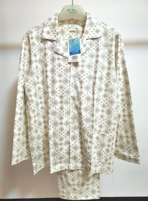 棉花堡家居服男秋冬季睡衣套装休闲印花长袖长裤纯棉柔软舒适简约