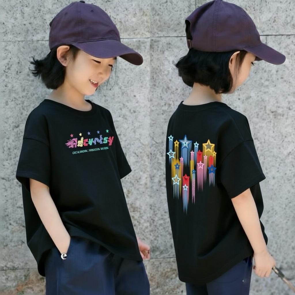 女童纯棉短袖t恤夏季新款圆领中小儿童韩版小众女宝宝潮流T恤上衣