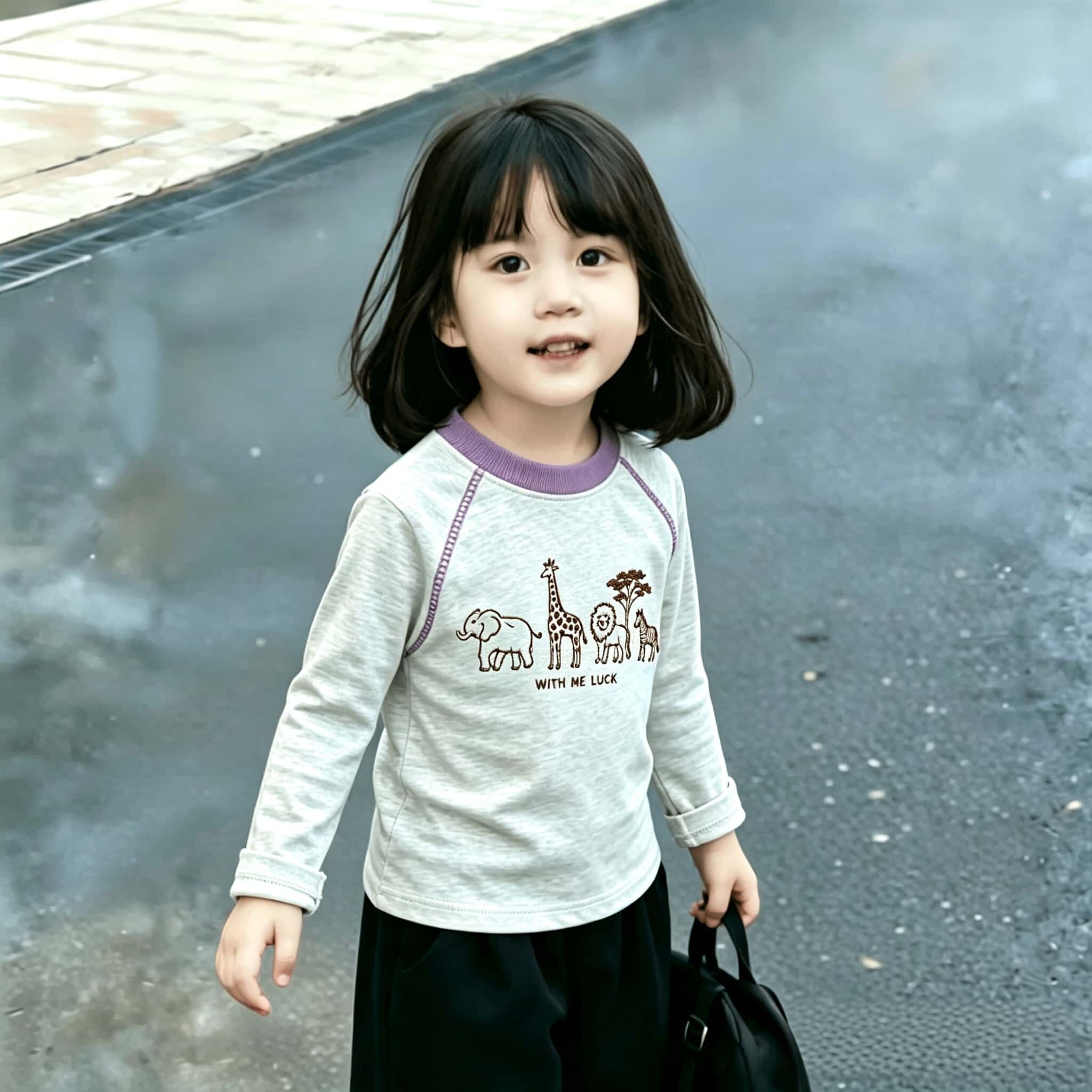 巨好看女童纯棉打底秋季新款个性明线长袖T恤洋气卡通外穿上衣潮t