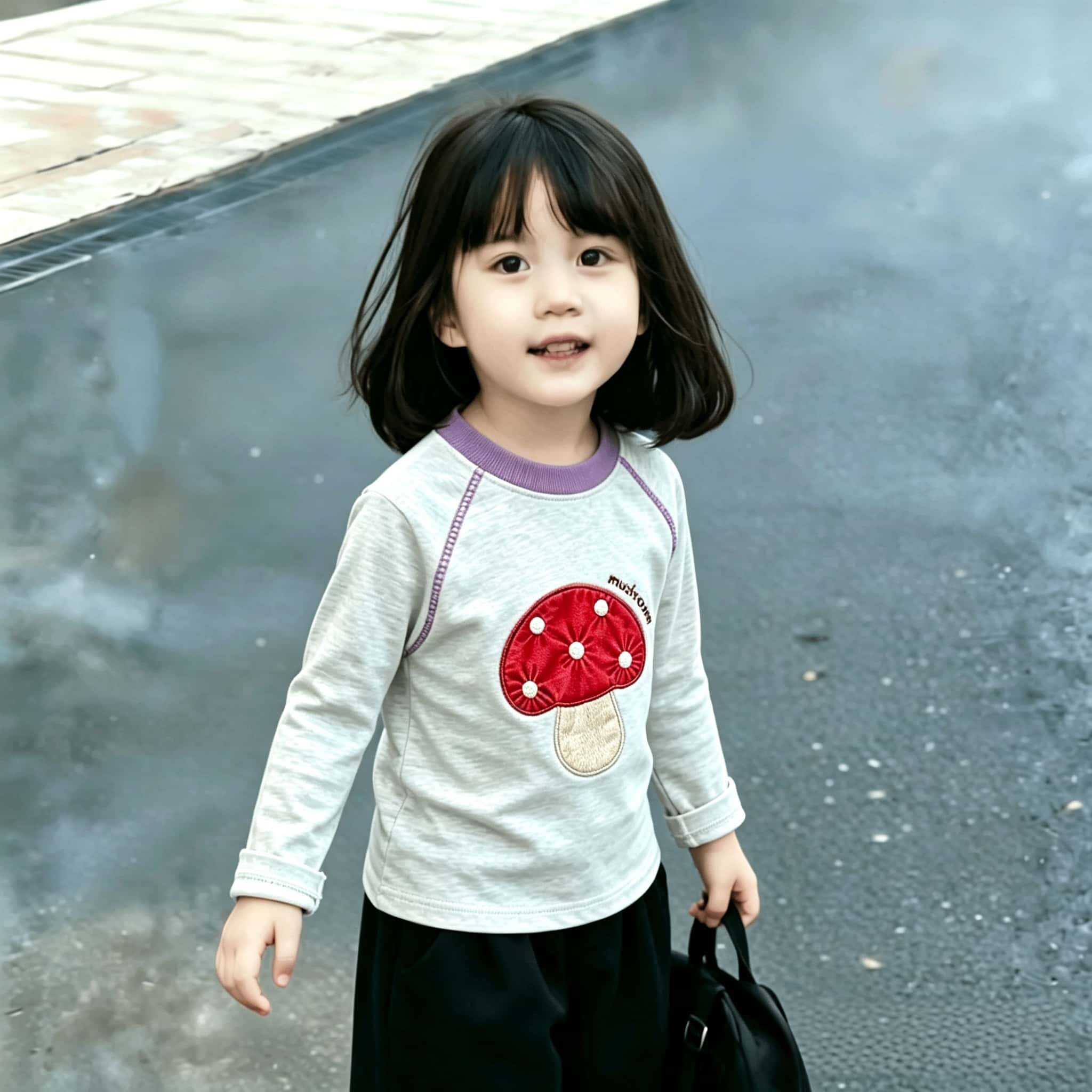 潮流韩版100%纯棉春秋长袖女童上衣明线设计新款时尚T恤百搭打底t