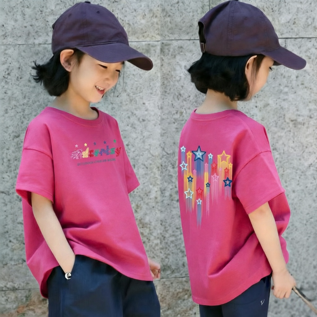 女童纯棉短袖t恤夏季新款圆领中小儿童韩版小众女宝宝爆款T恤上衣