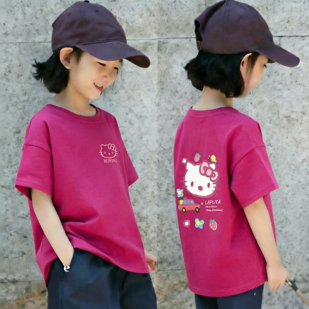 女童纯棉短袖t恤夏季新款圆领中小儿童韩版小众女宝宝百搭T恤上衣