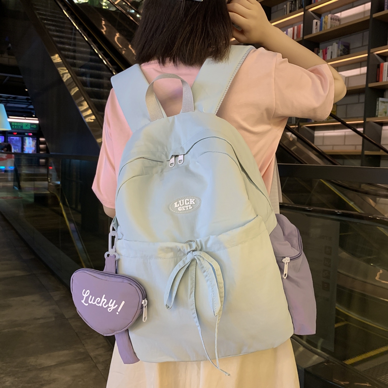 韩版森系原宿书包男潮高中学生初中女大容量外出旅游轻便双肩背包