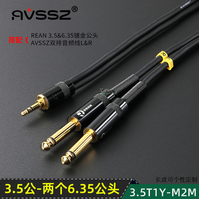 REAN镀金手指前级连接线