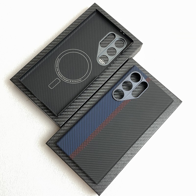 适用新款三星s23ultra凯夫拉手机壳磁吸全包s24u碳纤维超薄防摔保护套磨砂商务个性创意潮牌简约国潮防滑硬壳