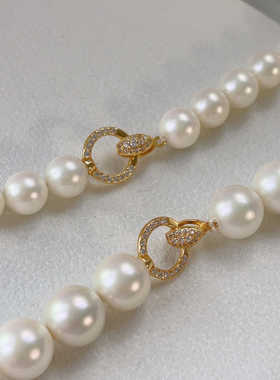 倪妮同款南洋澳白珍珠项链女