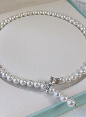 哈妮克孜同款澳白珍珠项链女