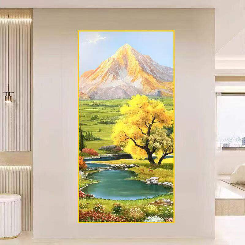 招财金山聚宝盆山水画玄