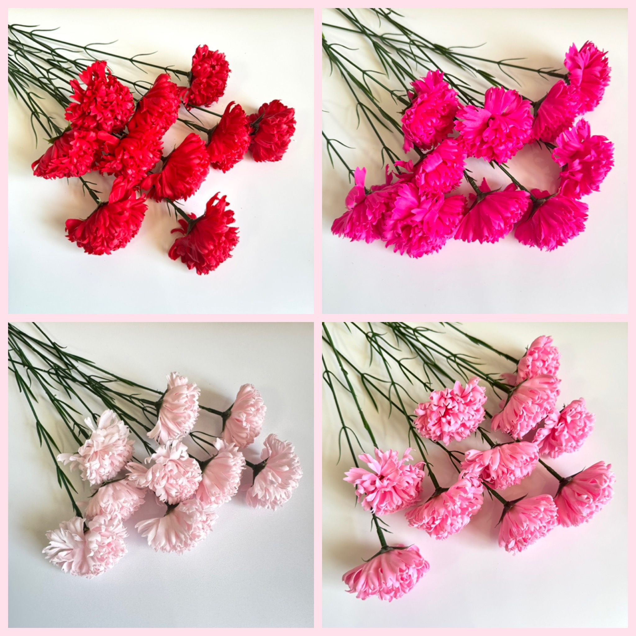 单枝康乃馨仿真花束假花手感保湿客厅餐桌摆件装饰花礼物插花大红