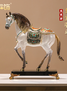皇室骏骑马到成功摆件珐瑯彩合金工艺礼品摆饰办公室玄关装饰品乔