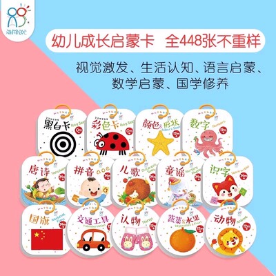海润阳光品牌 幼儿早教启蒙卡0-1-2岁看图识字识物黑白卡彩色卡PX