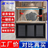 鱼缸客厅家用落地新款 超白底滤玄关大型办公室别墅屏风订制