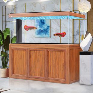 欧宝专业级龙鱼缸客厅大型落地水族箱隔断底滤2025新款 轻奢鱼缸