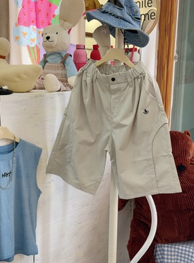 130.140.150.160.170码儿童夏季速干刺绣中裤童装裤子