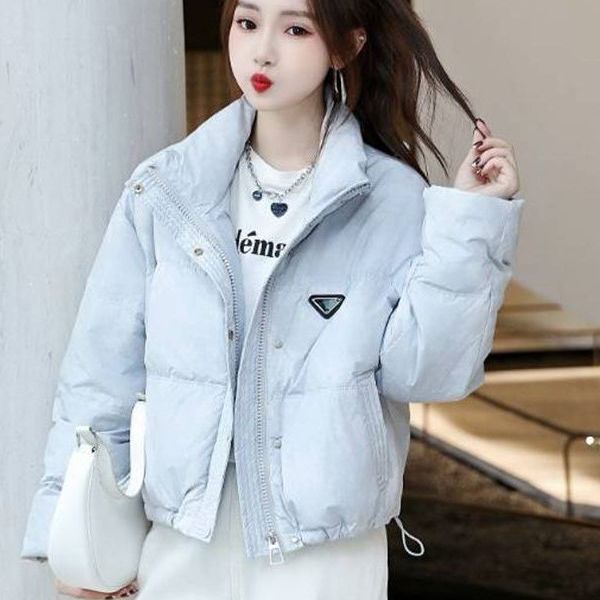 立领高腰短款面包羽绒服女冬新款