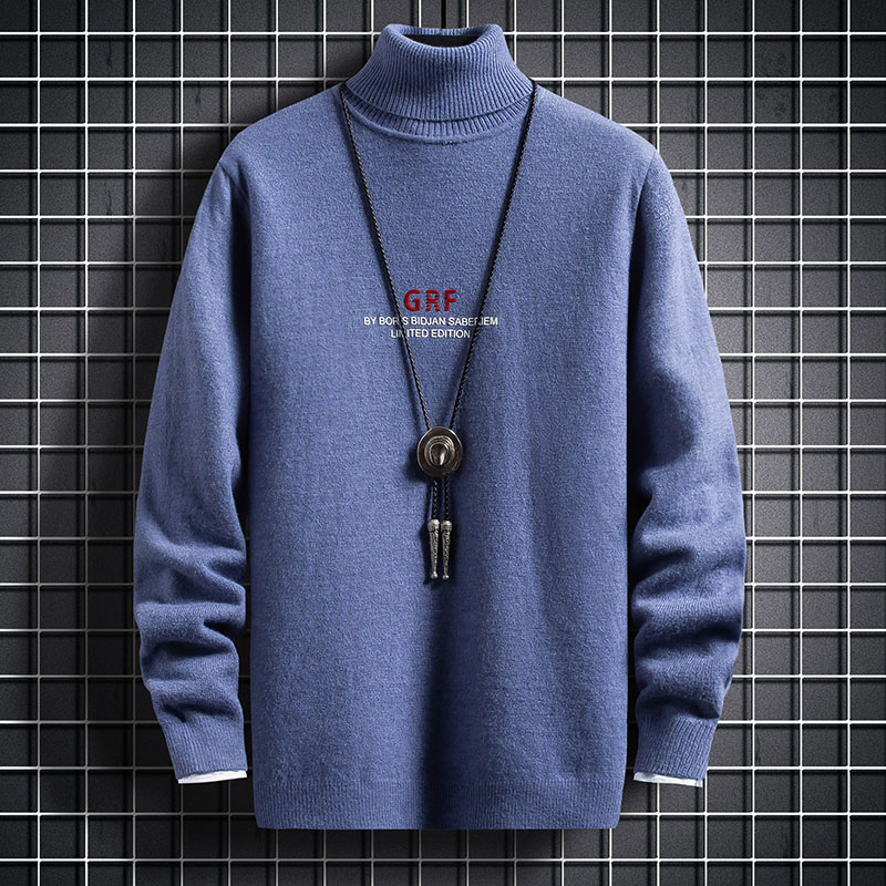 Men's sweater Plush thick Korean fashion spring and Autumn Winter current knitwear men's bottoming clothes