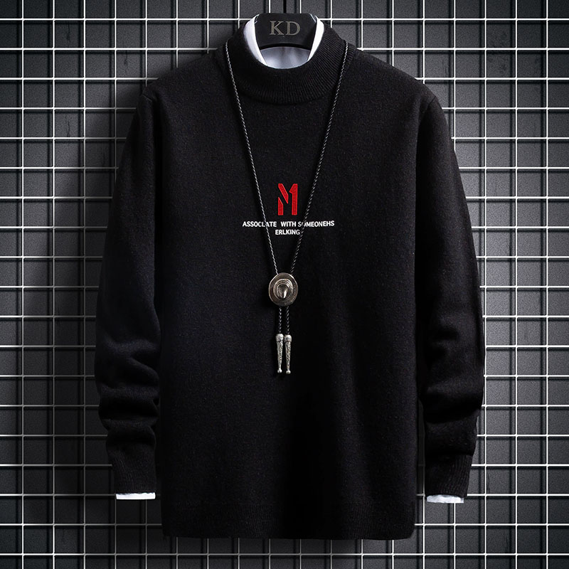 Autumn winter casual sweater men's autumn new sweater half high neck Korean knitwear fashion top