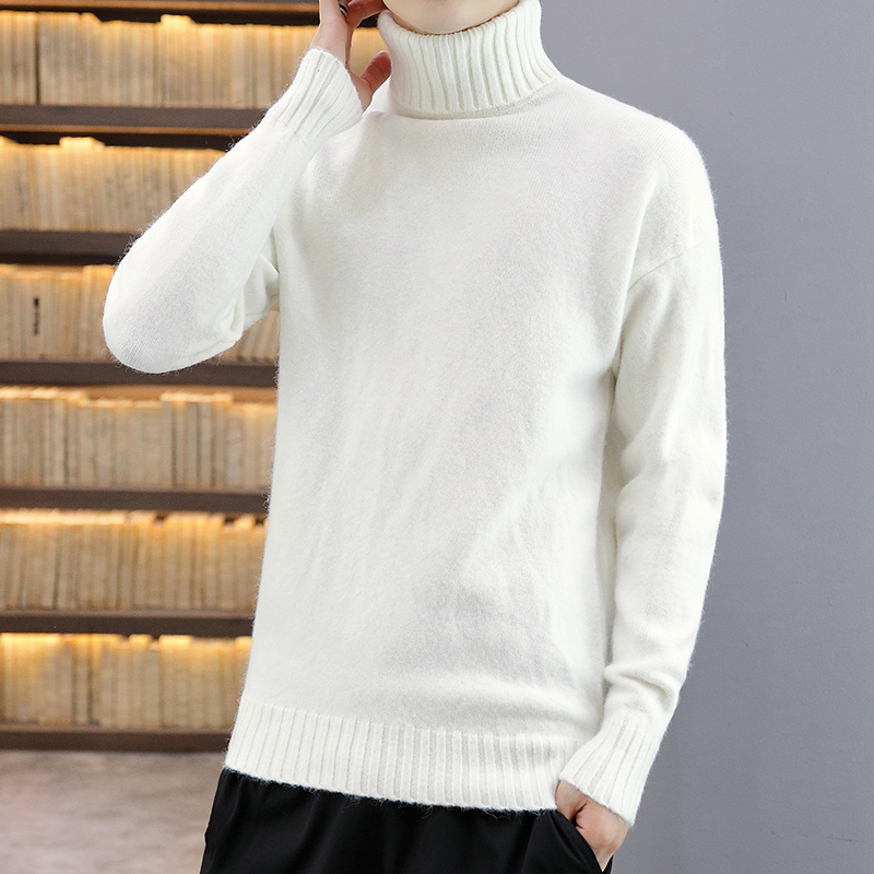 New half high neck sweater men's and South Korea's trend bottomed sweater Pullover couple's coat