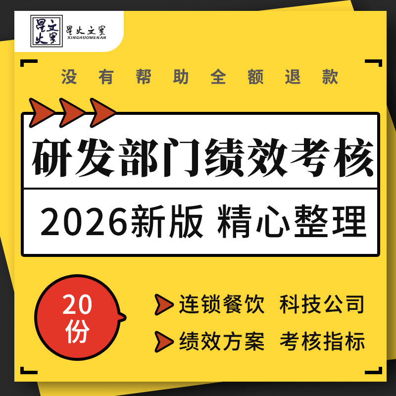 连锁餐饮科技公司研发部门经理员工绩效OKR考核制度方案KPI指标
