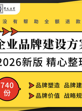餐饮酒店珠宝白酒服饰超市茶叶汽车家具企业品牌建设方案塑造案例