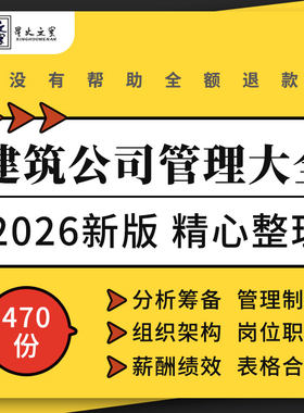 建筑公司施工企业分析筹备组织架构管理制度薪酬绩效合同表格模板