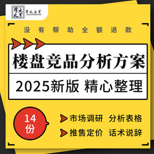 地产项目楼盘竞品分析市场调研表模板推售定价策略对抗性话术说辞