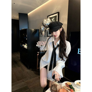 短裙长袖 两件套装 t恤女 半身裙连衣裙子百褶裙女秋冬季 JK制服衬衫