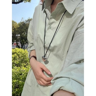 豆绿色超好看流行款 春秋款 宽松版 排扣开衫 青年上衣 型长袖 2026新款