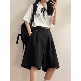 高街休闲短裤 百搭潮牌痞帅高级感七分裤 男夏季 直筒阔腿裤 新款 美式