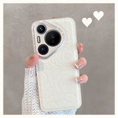 适用华为pura70手机壳prua70pro新款 ultra女pura80pro手机套简约pr0十山茶花u镜头全包防摔高级感皮纹纯色