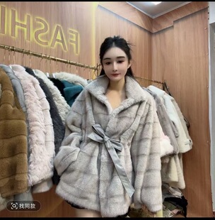 2026新款 进口天鹅绒防水貂毛整貂皮草外套女短款