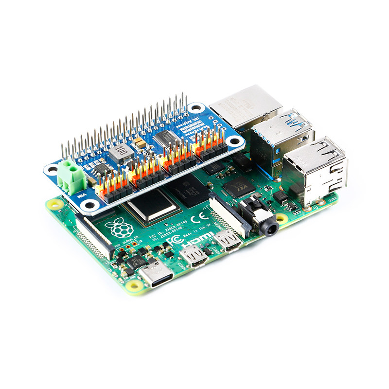 树莓派4b/3b /zero w 16路舵机驱动板pwm驱动模块12c接口直排针版