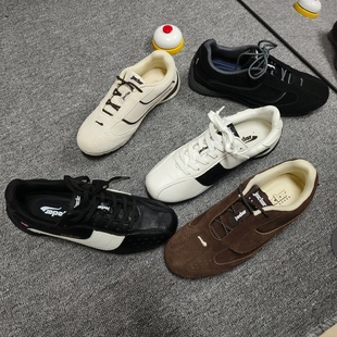 防滑跑步休闲运动女鞋 出口韩国真皮阿甘鞋 男牛反绒薄底超火德训鞋