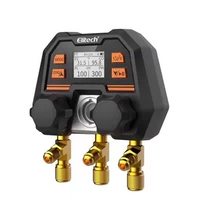 (Черный) Цифровой двойной манометрический клапан Jingchuang, английская версия