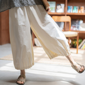 日系文艺复古压褶花苞裤 2026夏季 气球裤 文艺复古清凉灯笼裤 新款