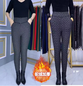 羊驼绒加厚外穿保暖裤中老年女士冬季抗寒护腰护膝棉裤高腰大码裤
