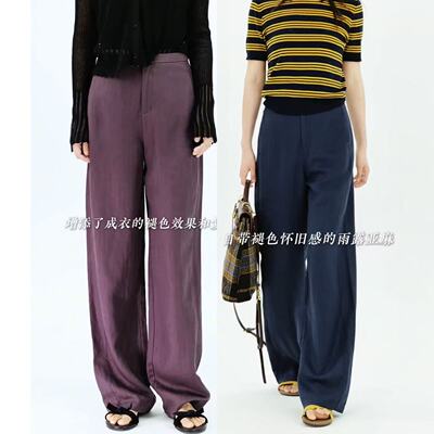 天丝雨露亚麻直筒裤2025夏季新款