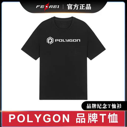 短袖T恤POLYGON黑色男女通用