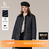 休闲通勤灯芯绒翻领外套 Hazzys哈吉斯宽松棉服女时尚 秋冬甄选