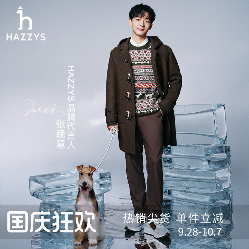 【张晚意明星同款】HAZZYS哈吉斯秋季简约男士时尚运动休闲鞋鞋子图片