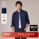 秋季 时尚 甄选 Hazzys哈吉斯男士 纯棉衬衫 复古牛仔长袖 上衣外套