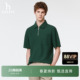 T恤简约POLO拉链领通勤上衣 Hazzys哈吉斯休闲男短袖 春夏甄选