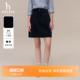 时尚 Hazzys哈吉斯纯色半身裙女士秋季 通勤休闲裙子 灯芯绒短裙