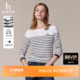 T恤女士圆领通勤长袖 Hazzys哈吉斯休闲条纹长袖 甄选 体恤 秋季