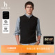 男士 Hazzys哈吉斯纯色针织背心保暖简约休闲无袖 甄选 上衣 秋季